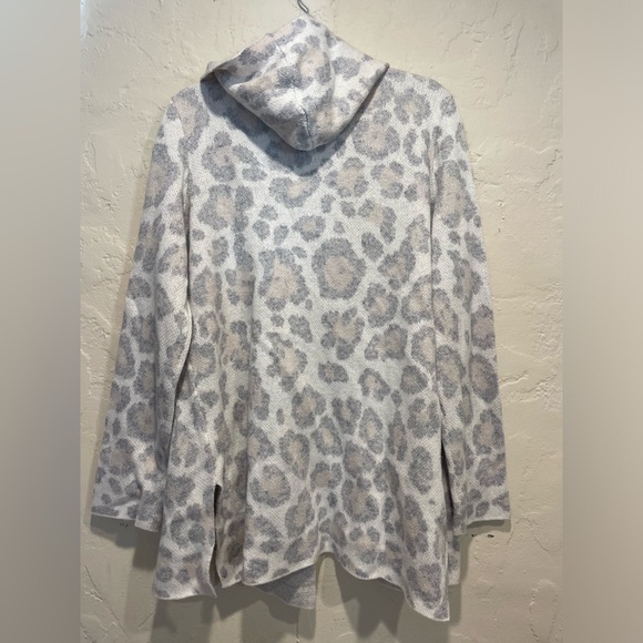 SPLENDID Cheetah Leopard Cardigan Sweater Hooded - Picture 2 of 11